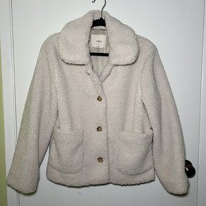 Aritzia wilfred stanza teddy fleece jacket size s